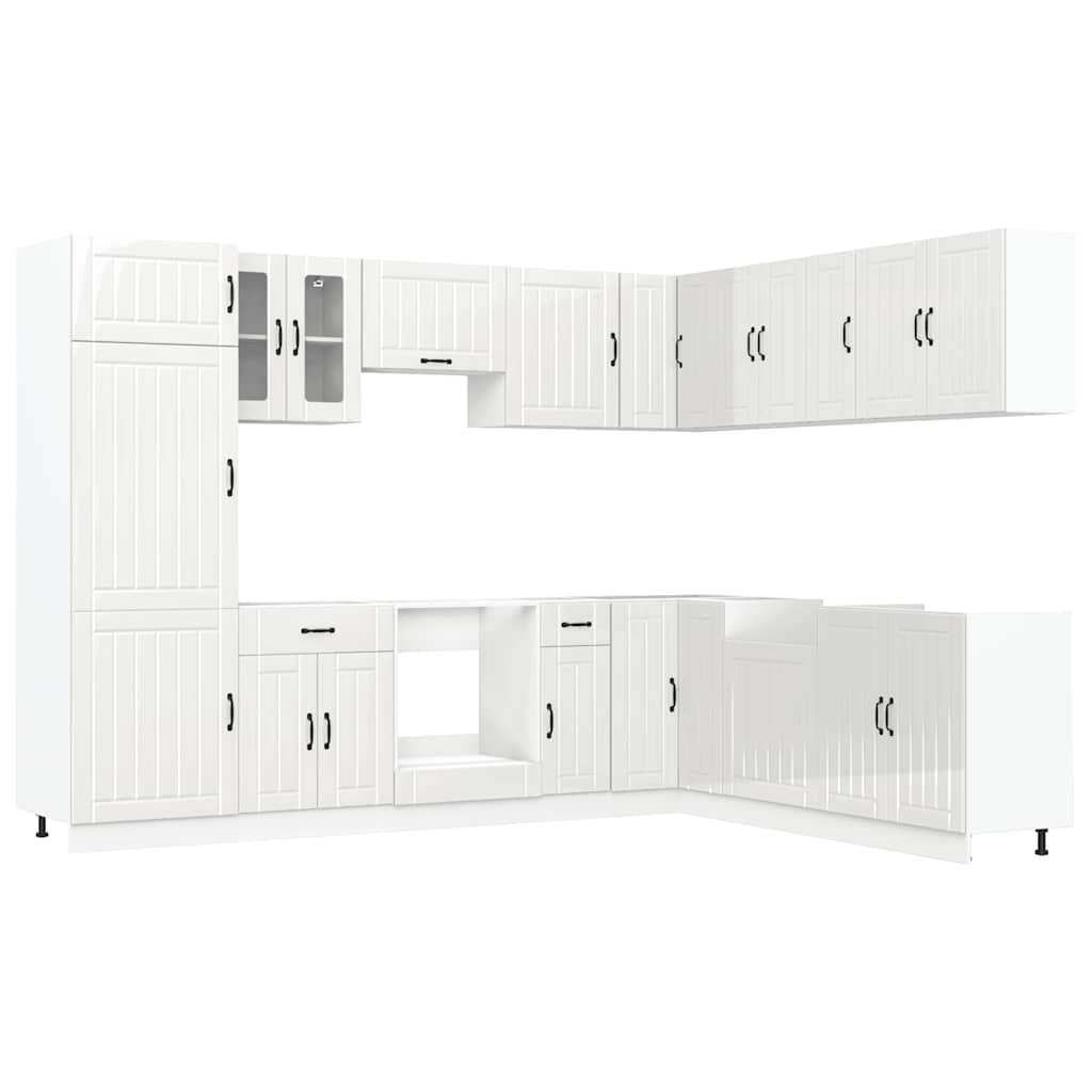 Set Mobili da Cucina 14 pz Lucca Bianchi Lucido in Truciolato - homemem39
