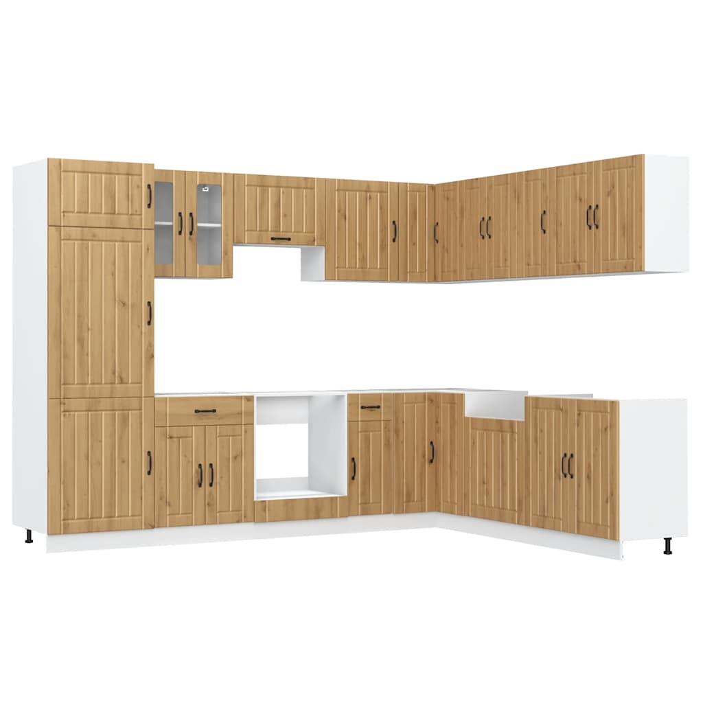 Set Mobili da Cucina 14 pz Lucca Rovere Artigianale Truciolato - homemem39