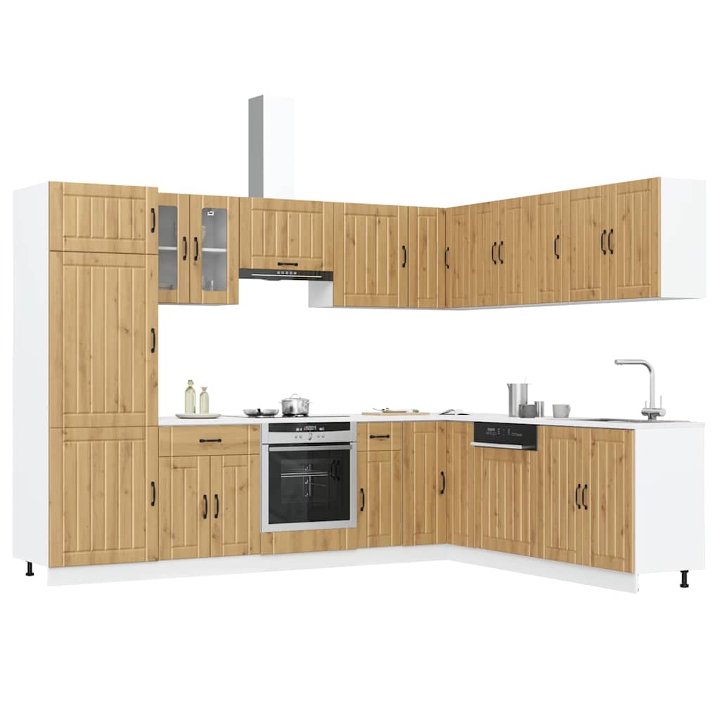 Set Mobili da Cucina 14 pz Lucca Rovere Artigianale Truciolato - homemem39