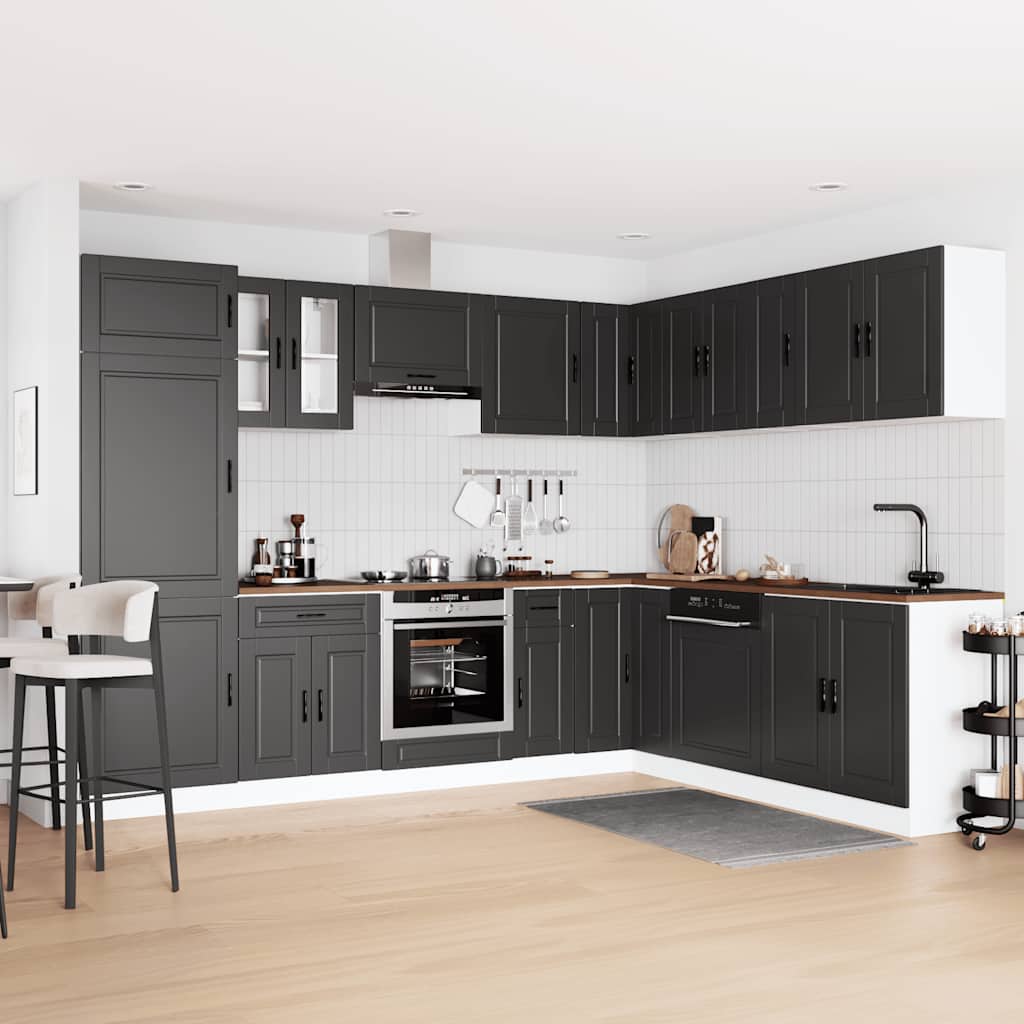Set Mobili da Cucina 14 pz Porto Neri Legno Multistrato - homemem39