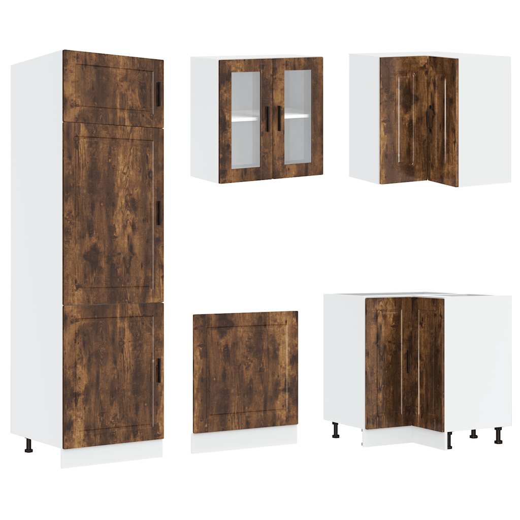 Set Mobili da Cucina 14 pz Porto Rovere Fumo in Truciolato - homemem39