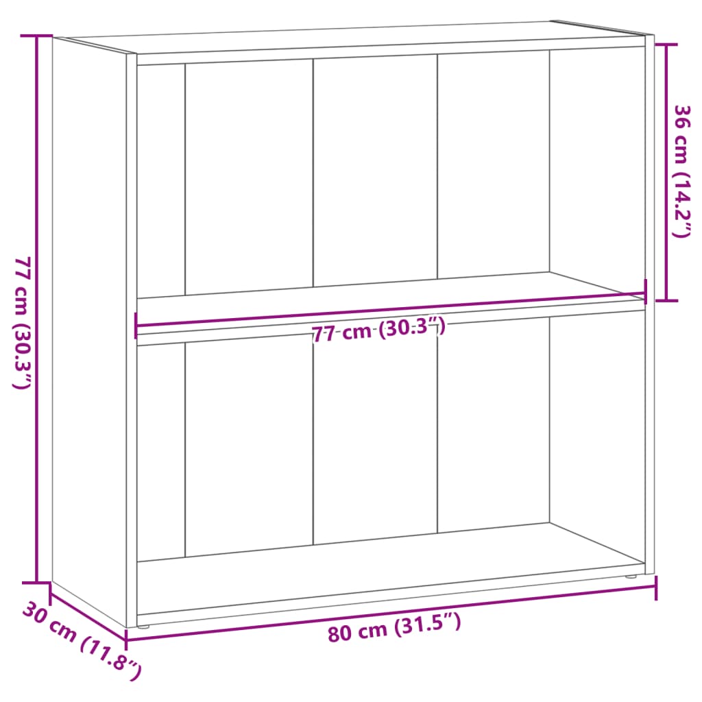 Libreria Legno Antico 80x30x77 cm in Legno Multistrato | homemem39