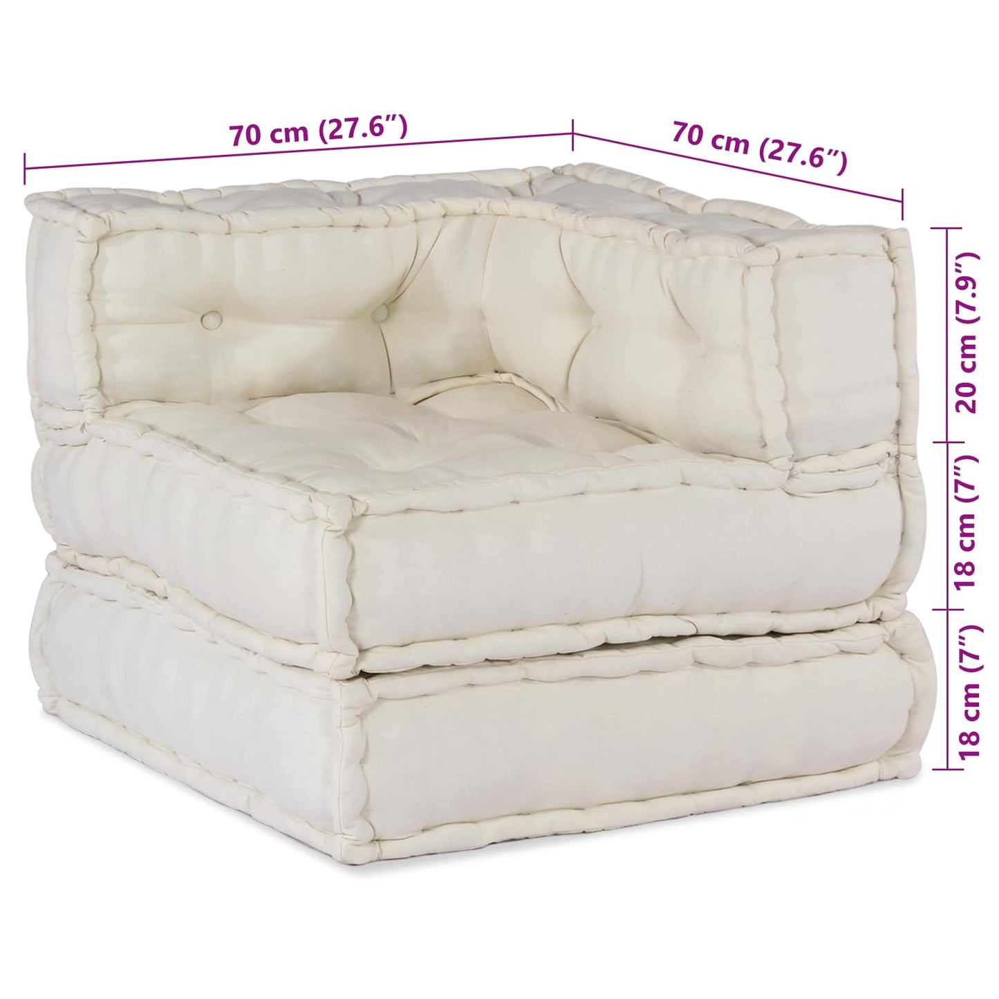 Unità di Divano Modulare 4 pcs Crema Tessuto | homemem39