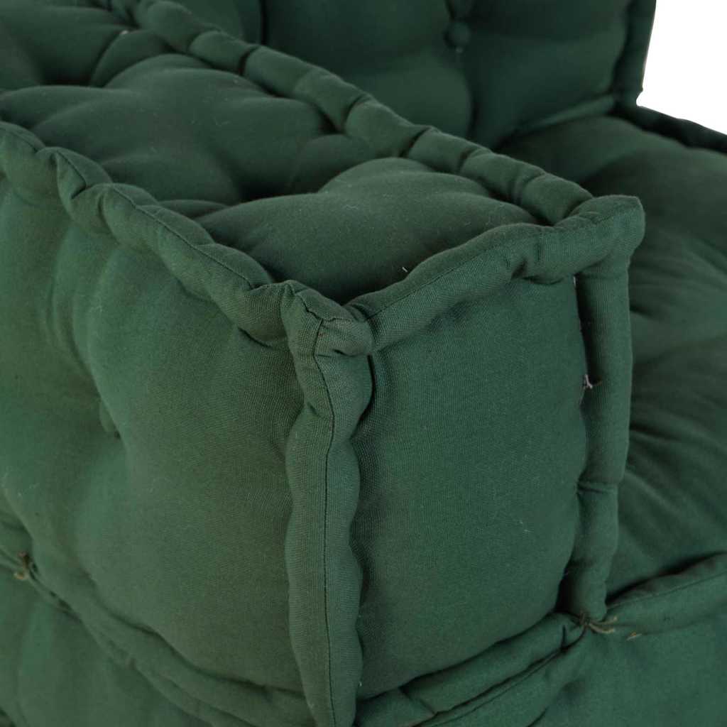 Unità di Divano Modulare Tessuto Verde 210 x 140 x 56 cm