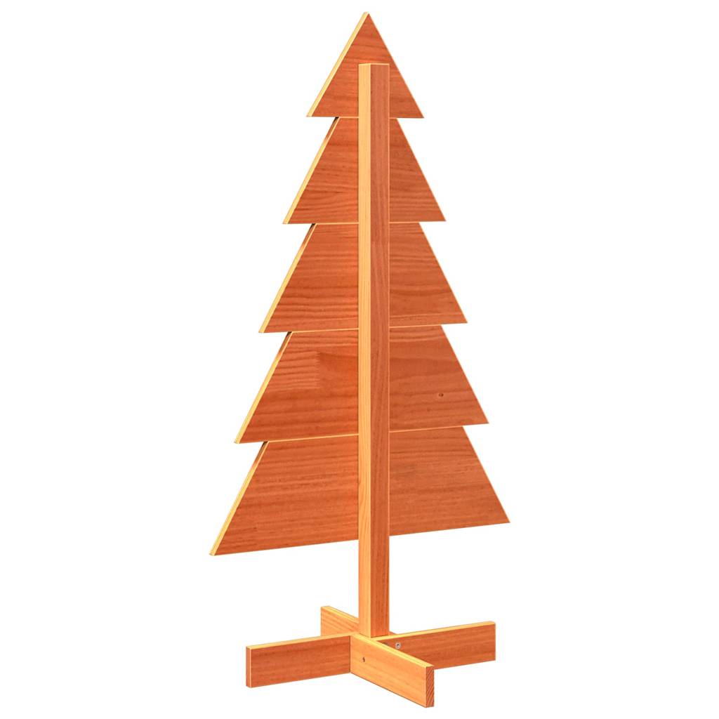 Albero di Natale Marrone Cera 100 cm in Legno Massello di Pino - homemem39