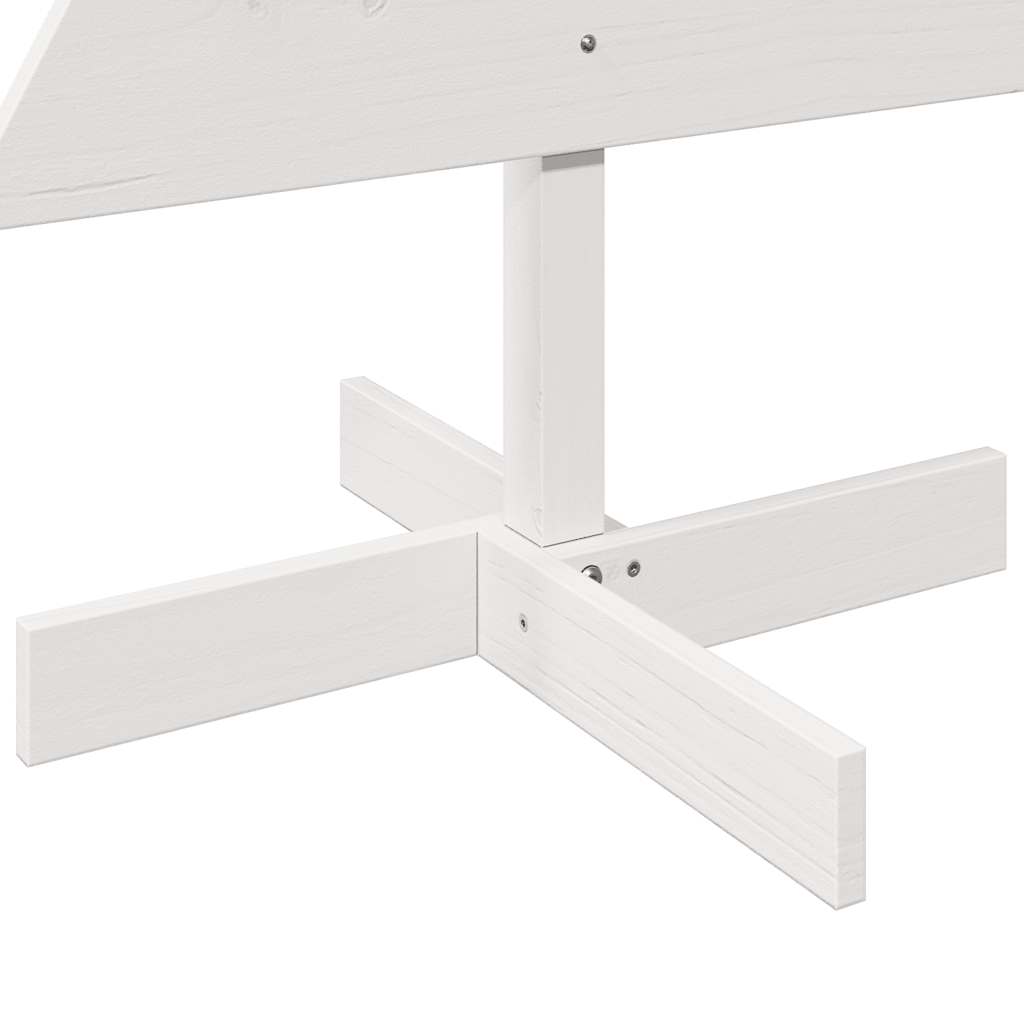 Albero di Natale Decorativo Bianco 120cm Legno Massello di Pino - homemem39