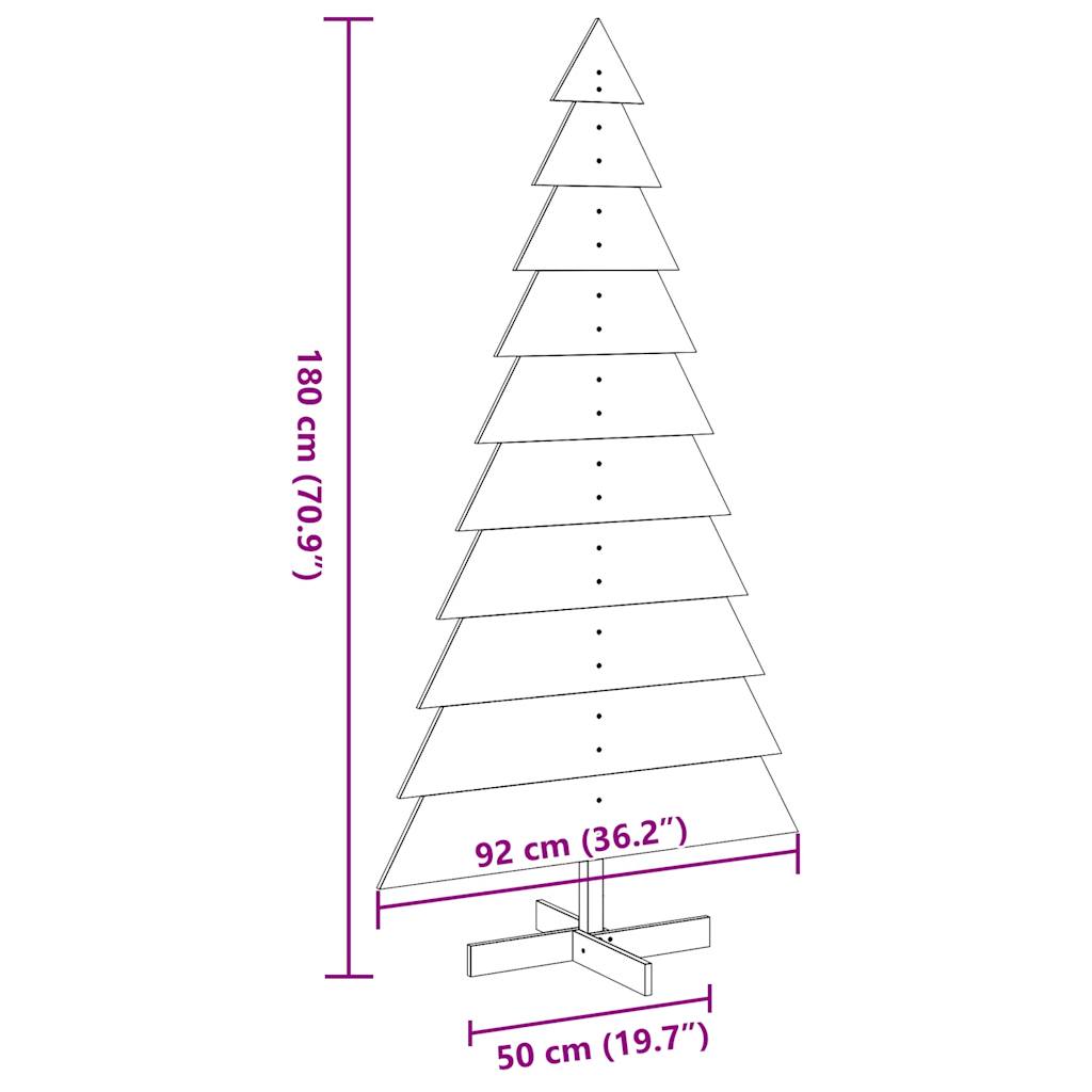 Albero di Natale Decorativo Bianco 180cm Legno Massello di Pino - homemem39
