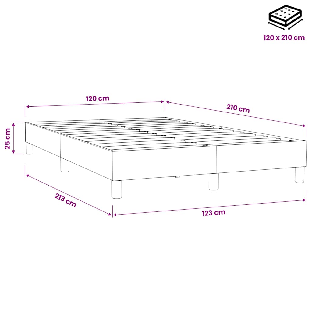 Giroletto a Molle senza Materasso Blu Scuro 120x210 cm Velluto | homemem39