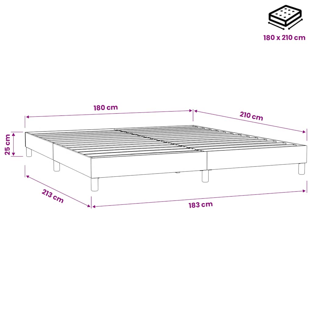 Giroletto a Molle senza Materasso Blu Scuro 180x210 cm Velluto | homemem39