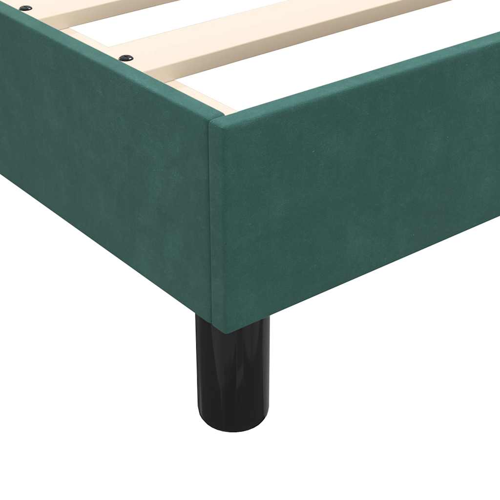 Letto a Molle con Materasso e LED Verde Scuro 180x220 cm Velluto | homemem39