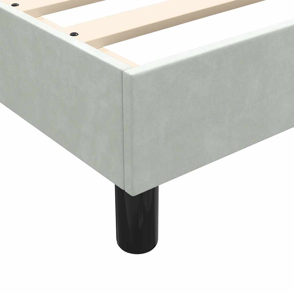 Letto a Molle con Materasso e LED Grigio Chiaro 160x220cm Velluto | homemem39