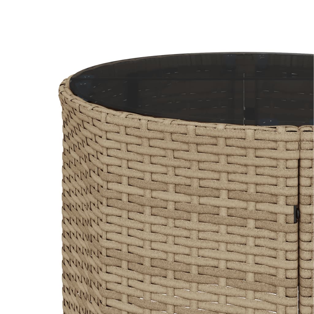 Divano Giardino con Tavolo e Cuscini Circolare Beige Polyrattan | homemem39