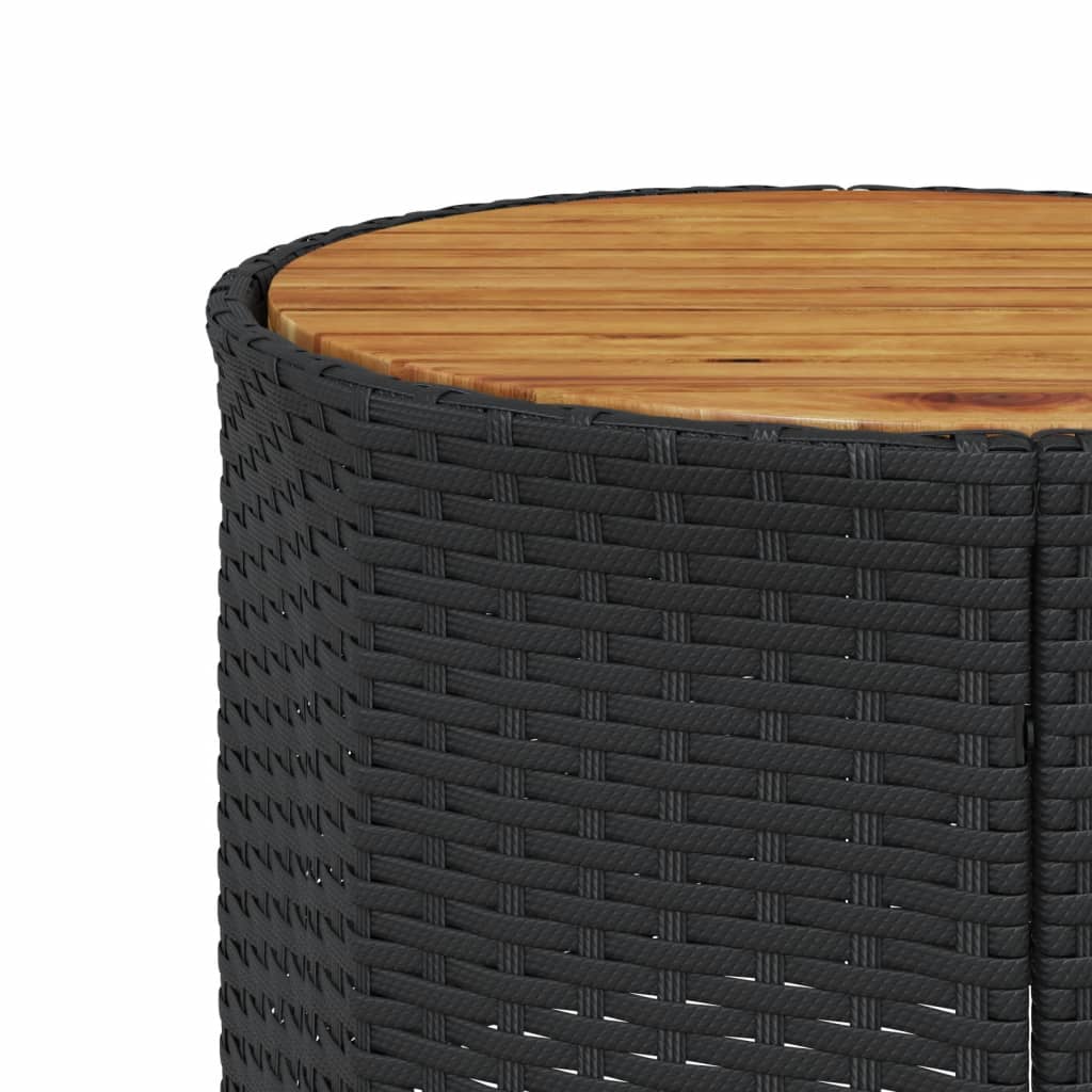 Divano Giardino con Tavolo e Cuscini Circolare Nero Polyrattan | homemem39