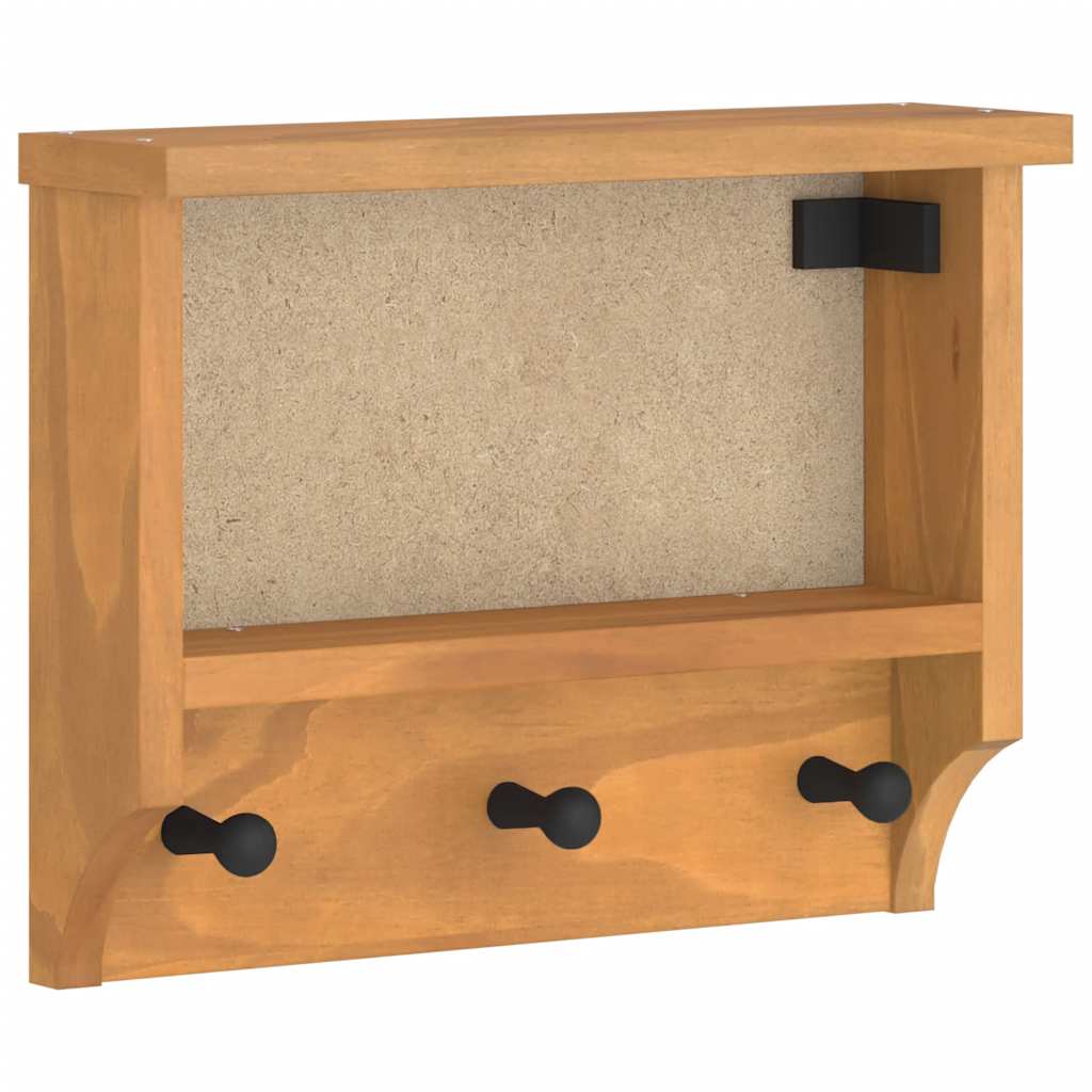 Appendiabiti da Parete SANDNES 45x12x35 cm in Legno di Pino - homemem39