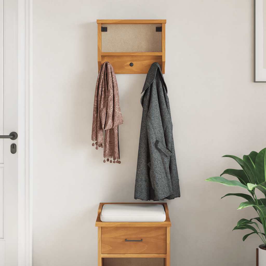Appendiabiti da Parete SANDNES 45x12x35 cm in Legno di Pino - homemem39