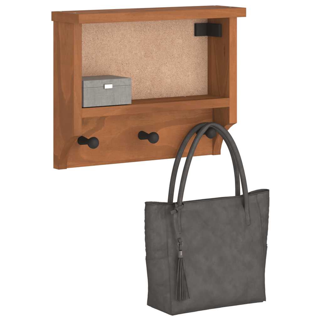 Appendiabiti da Parete SANDNES 45x12x35 cm in Legno di Pino - homemem39