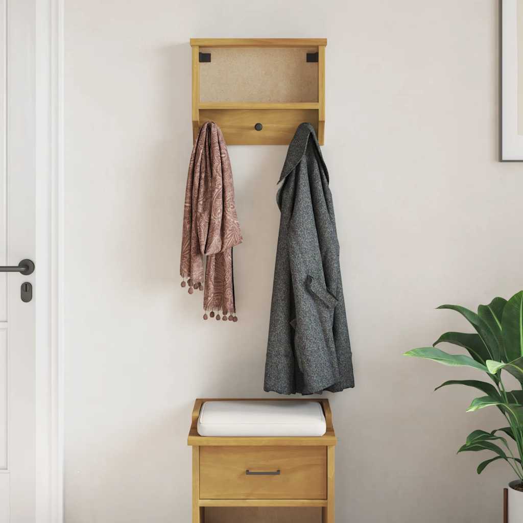 Appendiabiti da Parete SANDNES 45x12x35 cm in Legno di Pino - homemem39