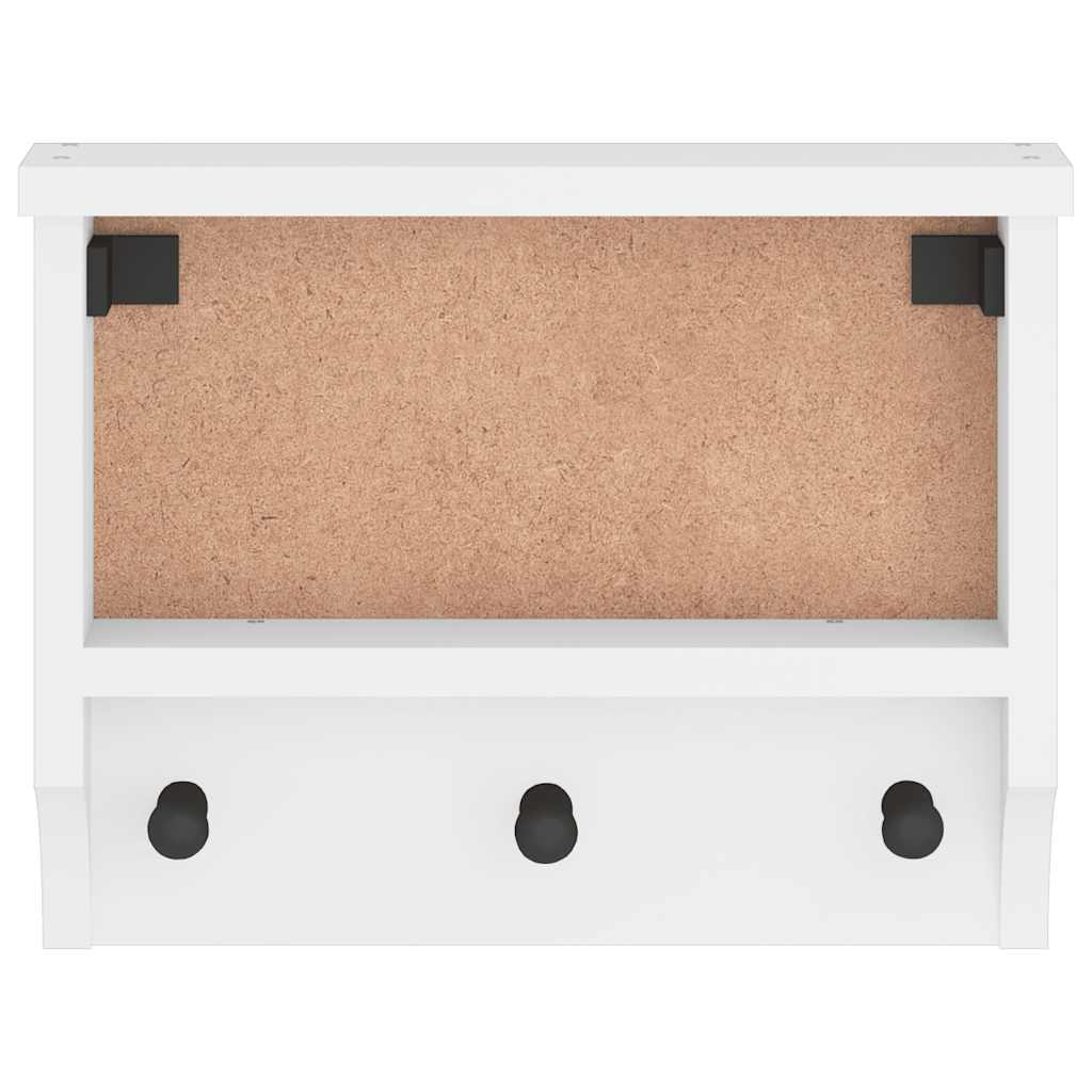 Appendiabiti da Parete SANDNES Bianco 45x12x35 cm Legno di Pino - homemem39