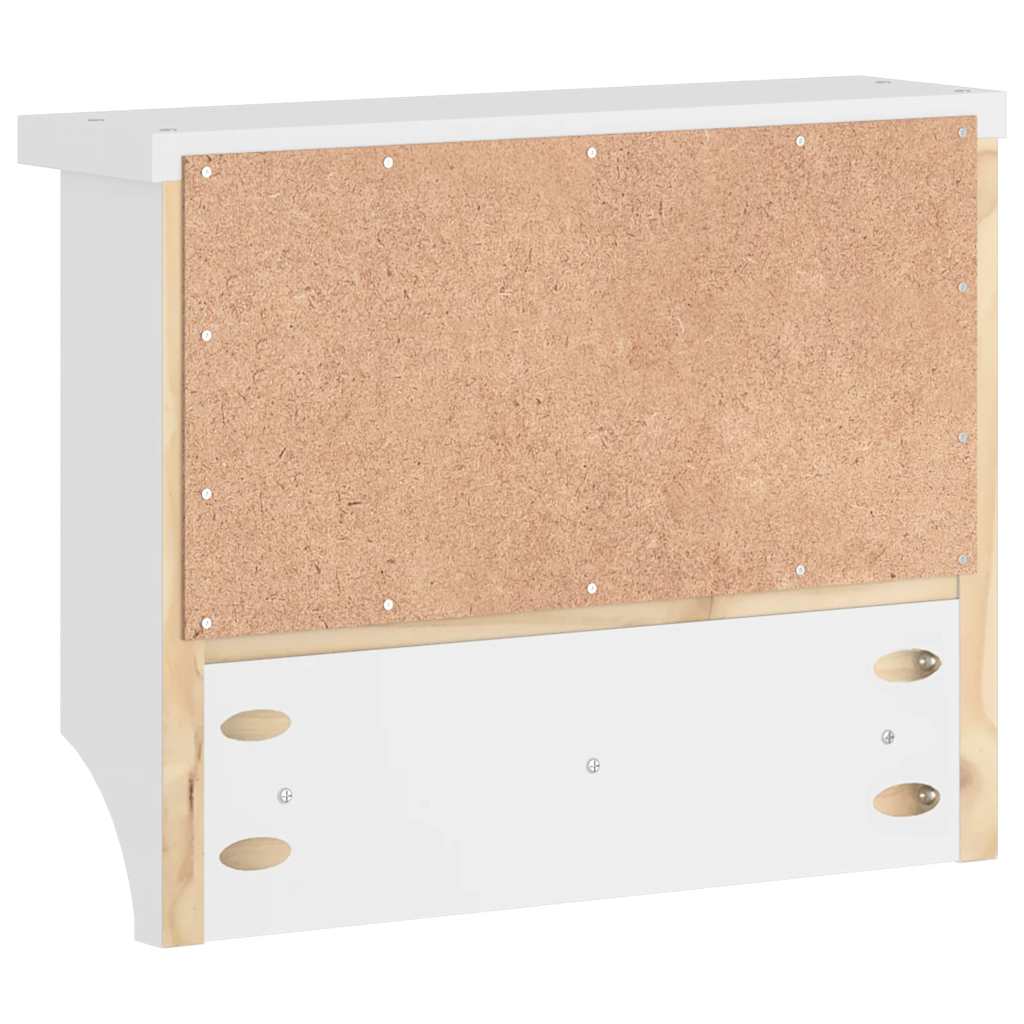Appendiabiti da Parete SANDNES Bianco 45x12x35 cm Legno di Pino - homemem39