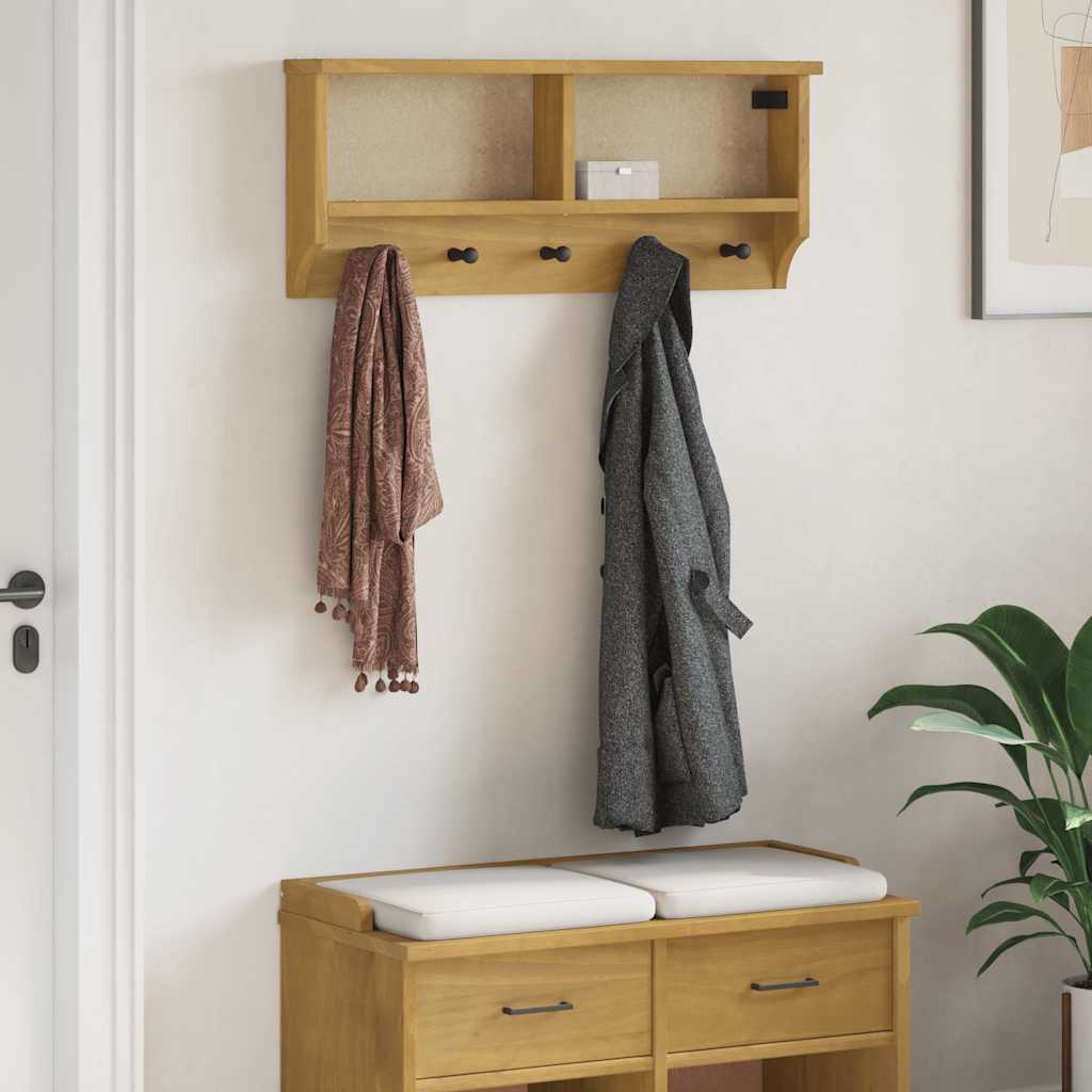 Appendiabiti da Parete SANDNES 87x12x35 cm in Legno di Pino - homemem39
