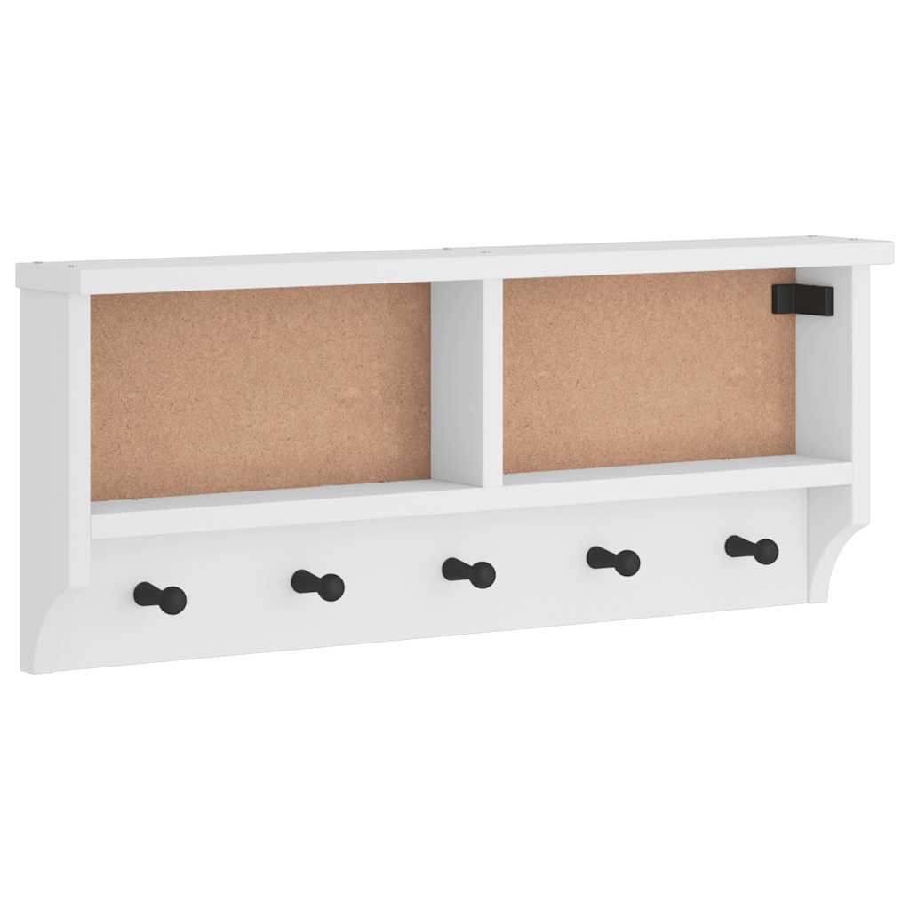 Appendiabiti da Parete SANDNES Bianco 87x12x35 cm Legno di Pino - homemem39