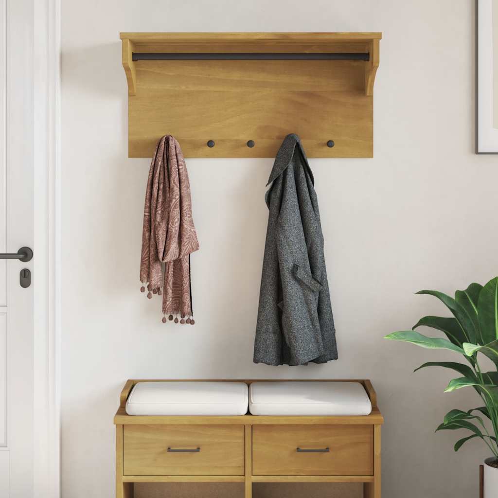 Appendiabiti da Parete SANDNES 87x30x42 cm in Legno di Pino - homemem39