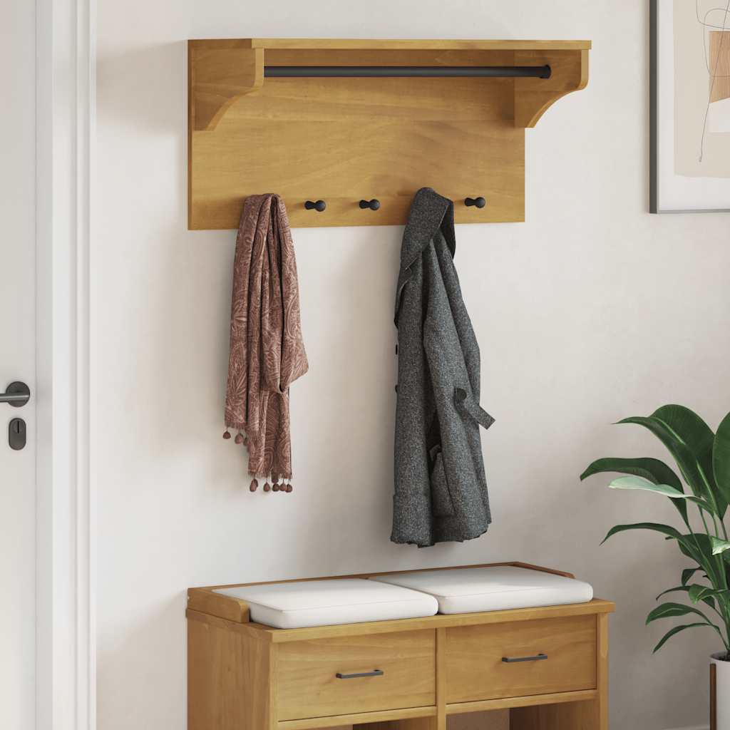 Appendiabiti da Parete SANDNES 87x30x42 cm in Legno di Pino - homemem39