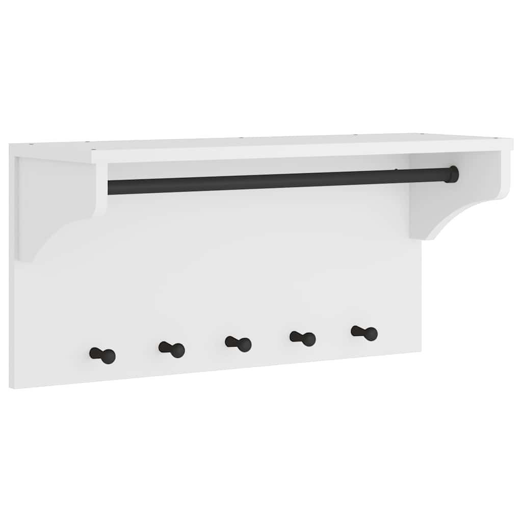 Appendiabiti da Parete SANDNES Bianco 87x30x42 cm Legno di Pino - homemem39