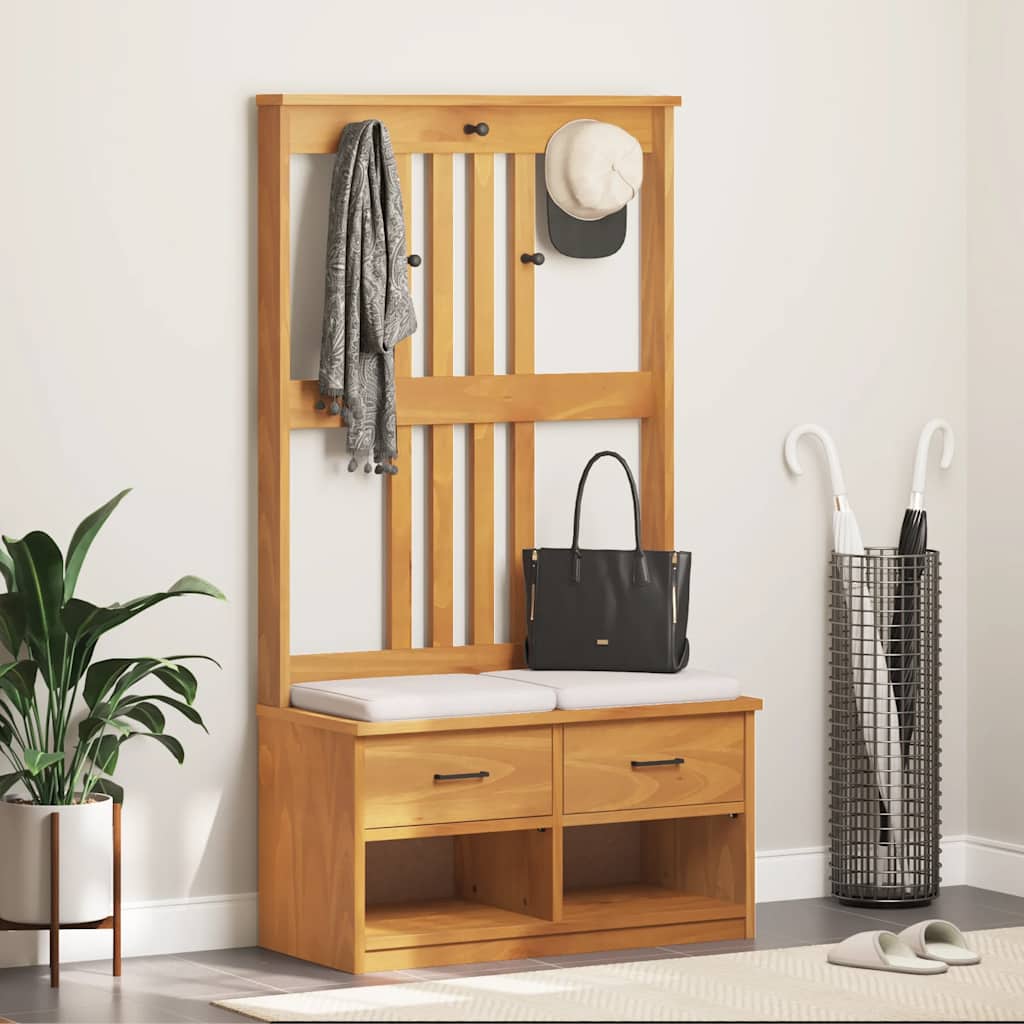 Albero da Ingresso SANDNES 87x40x159,5 cm in Legno di Pino