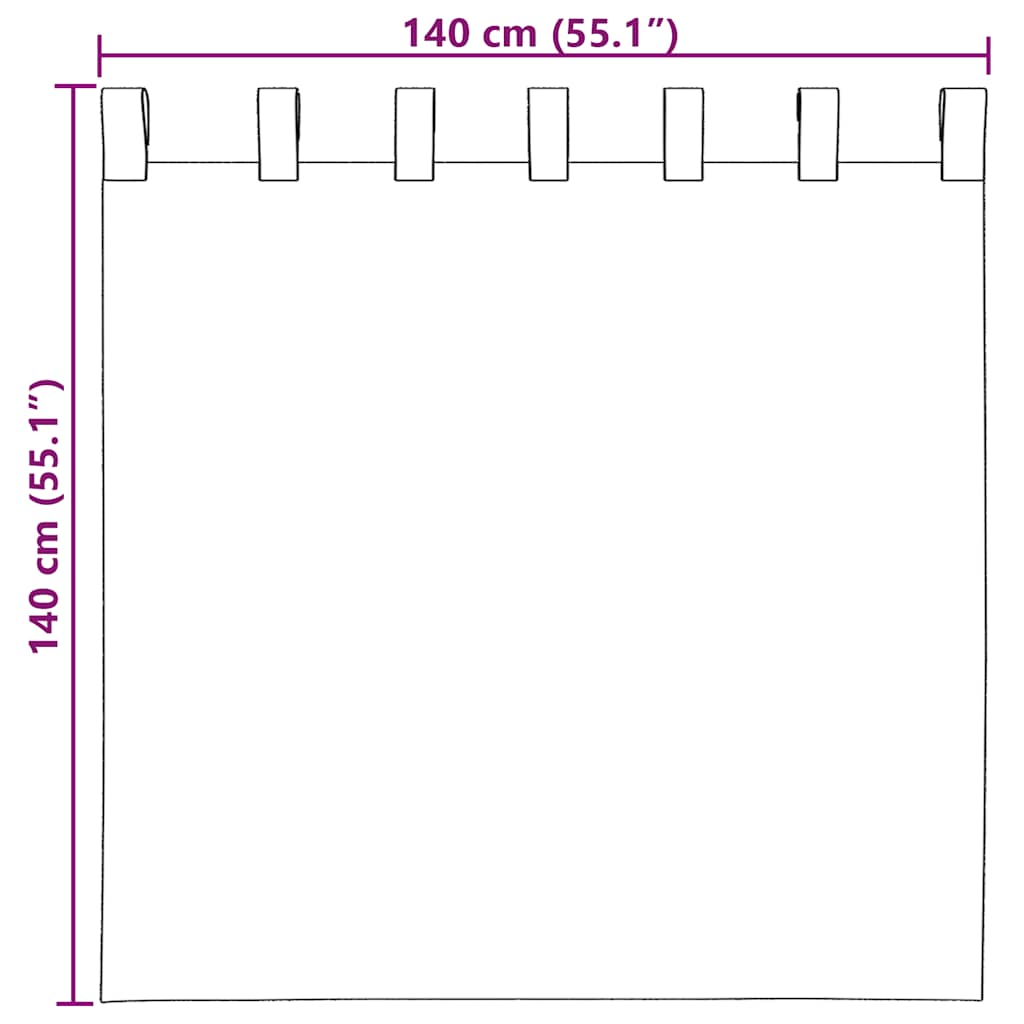 Tende in Voile con Passanti 2 pz Blu Reale 140x140 cm
