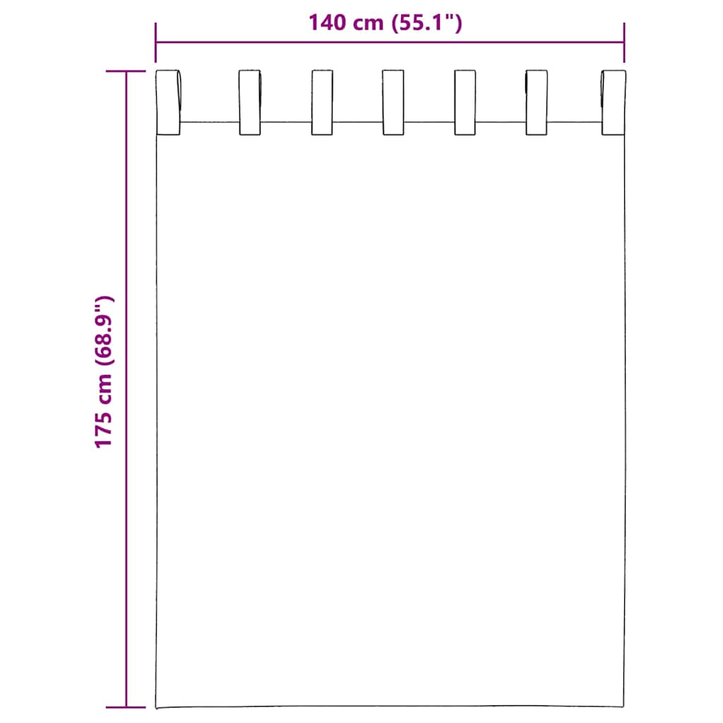 Tende in Voile con Passanti 2 pz Sabbia 140x175 cm | homemem39