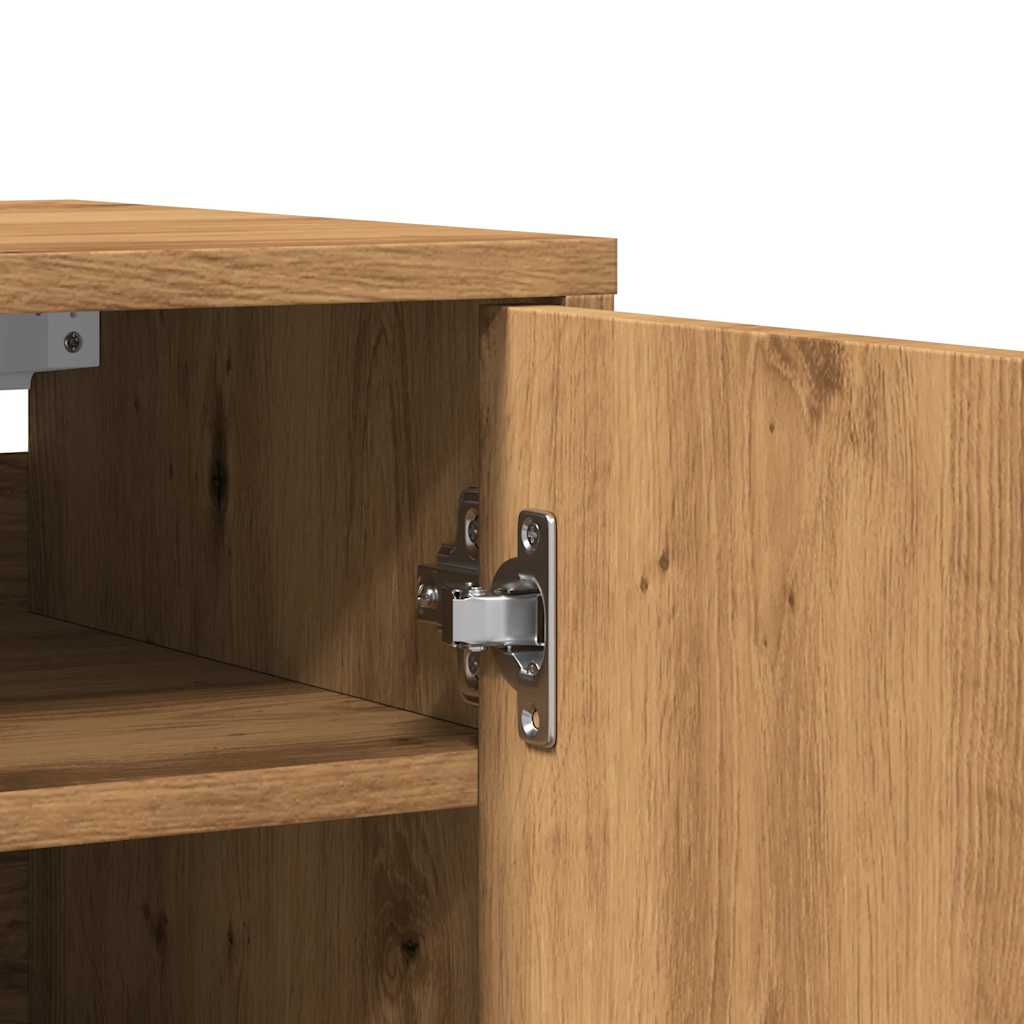 Scarpiere 2 pz Rovere Artigianale 32x35x70 cm in Truciolato - homemem39