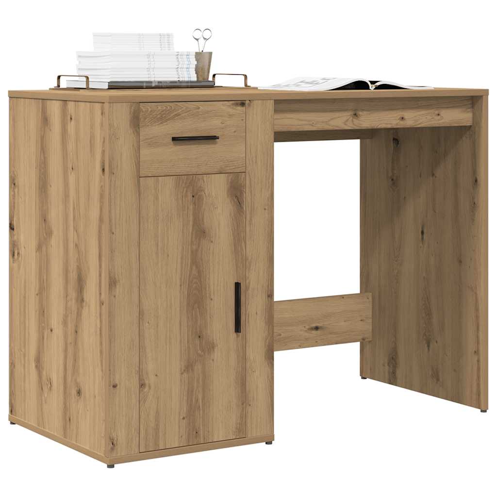 Scrivania Rovere Artigianale 100x49x75 cm in Legno Multistrato - homemem39