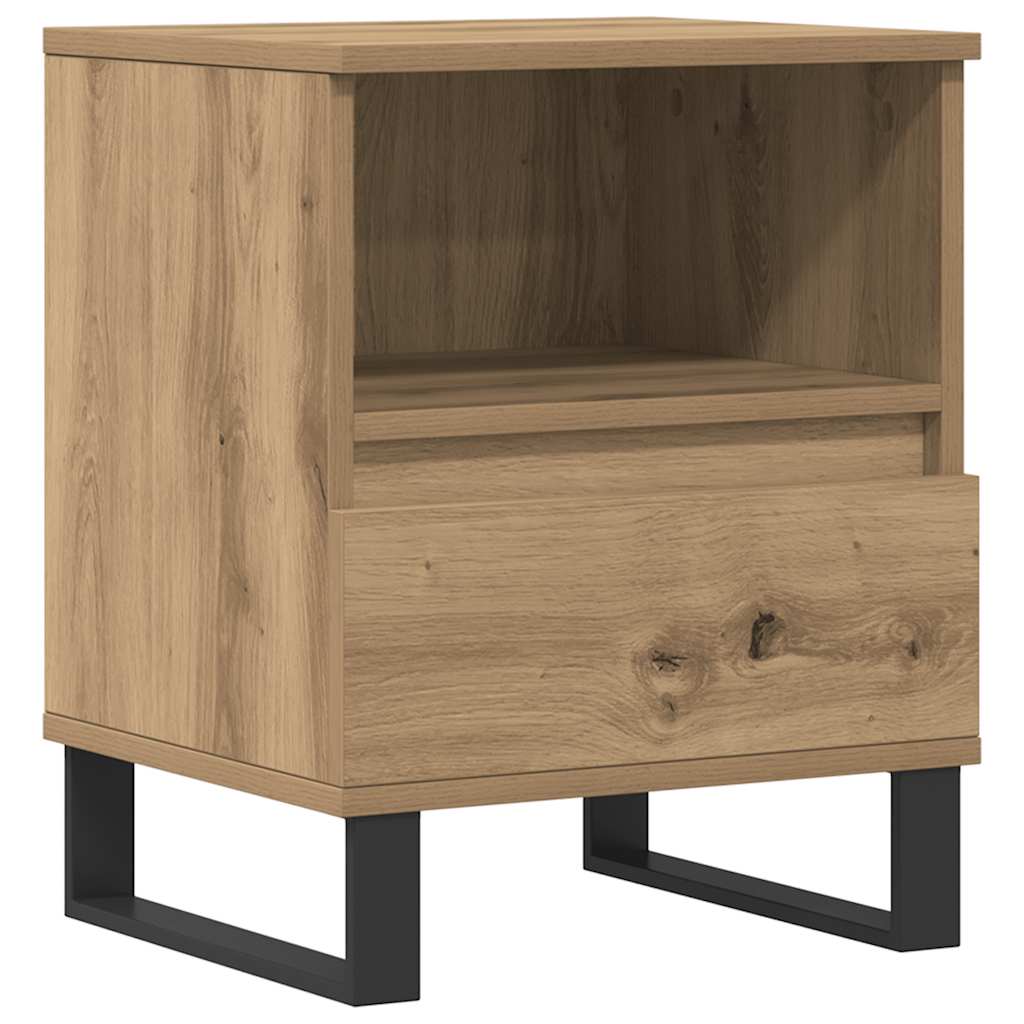 Comodino Rovere Artigianale 40x35x50 cm in Legno Multistrato