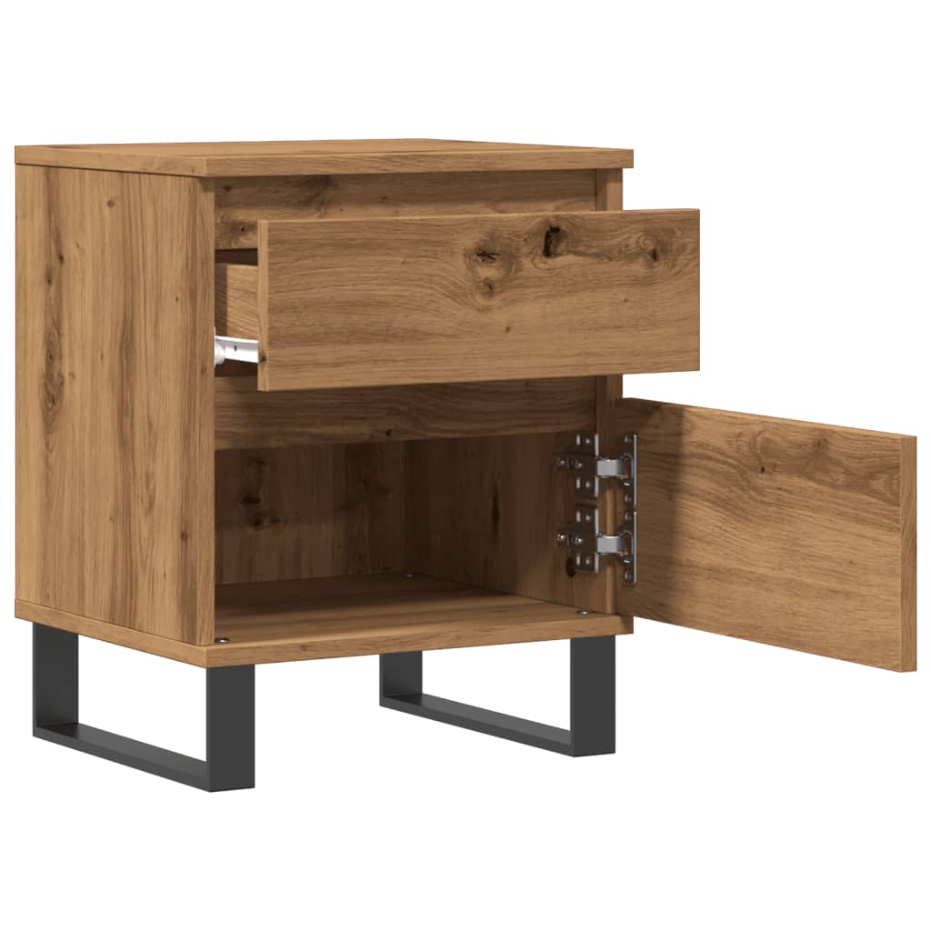 Comodino Rovere Artigianale 40x35x50 cm in Legno Multistrato