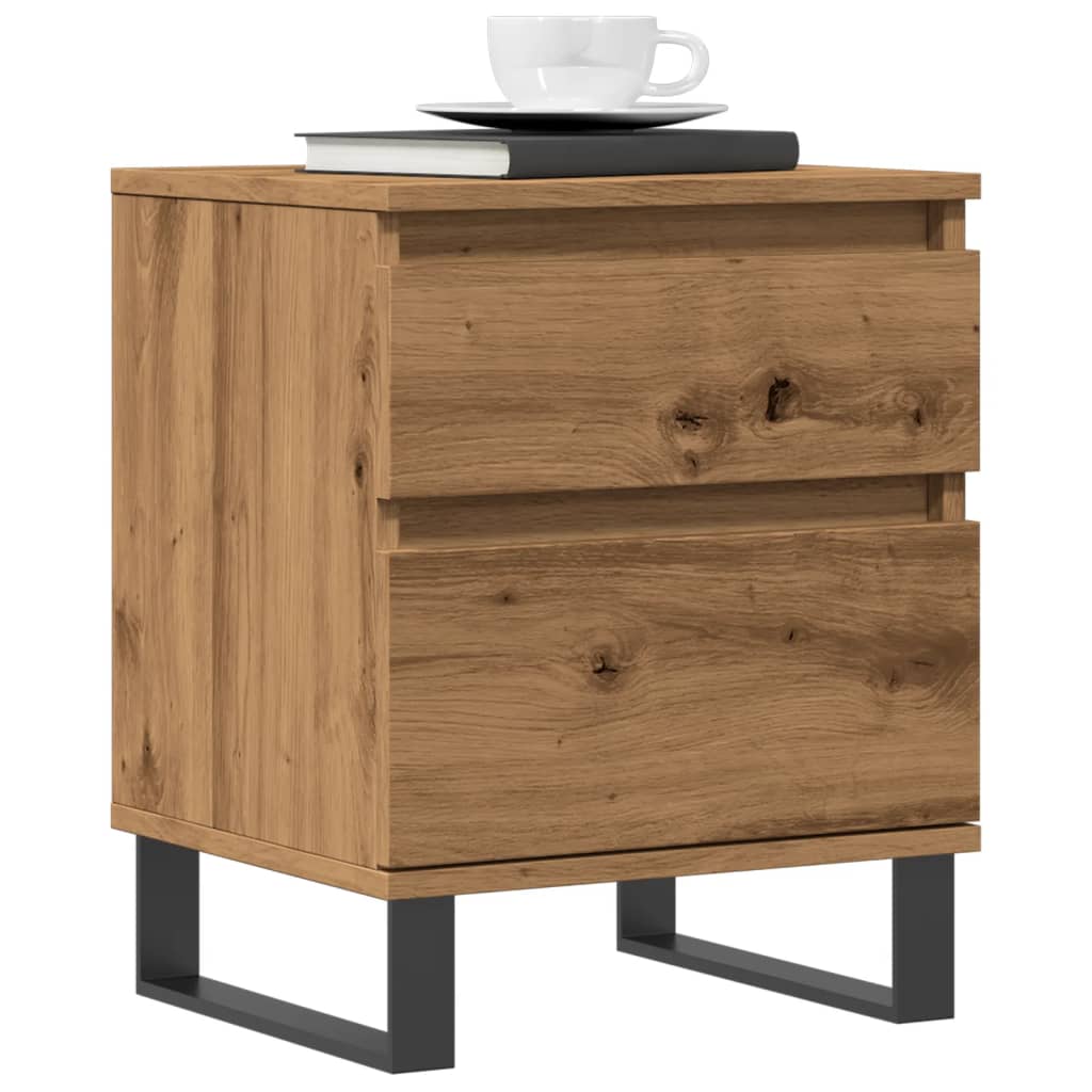 Comodino Rovere Artigianale 40x35x50 cm in Legno Multistrato