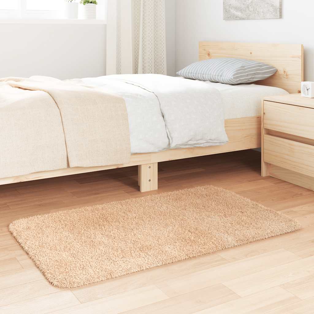 Tappeto Shaggy a Pelo Lungo NAVARRA Beige 60x100 cm poliestere - homemem39