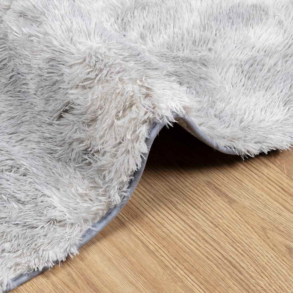 Tappeto Shaggy a Pelo Lungo NAVARRA Grigio Argento 60x100 cm - homemem39