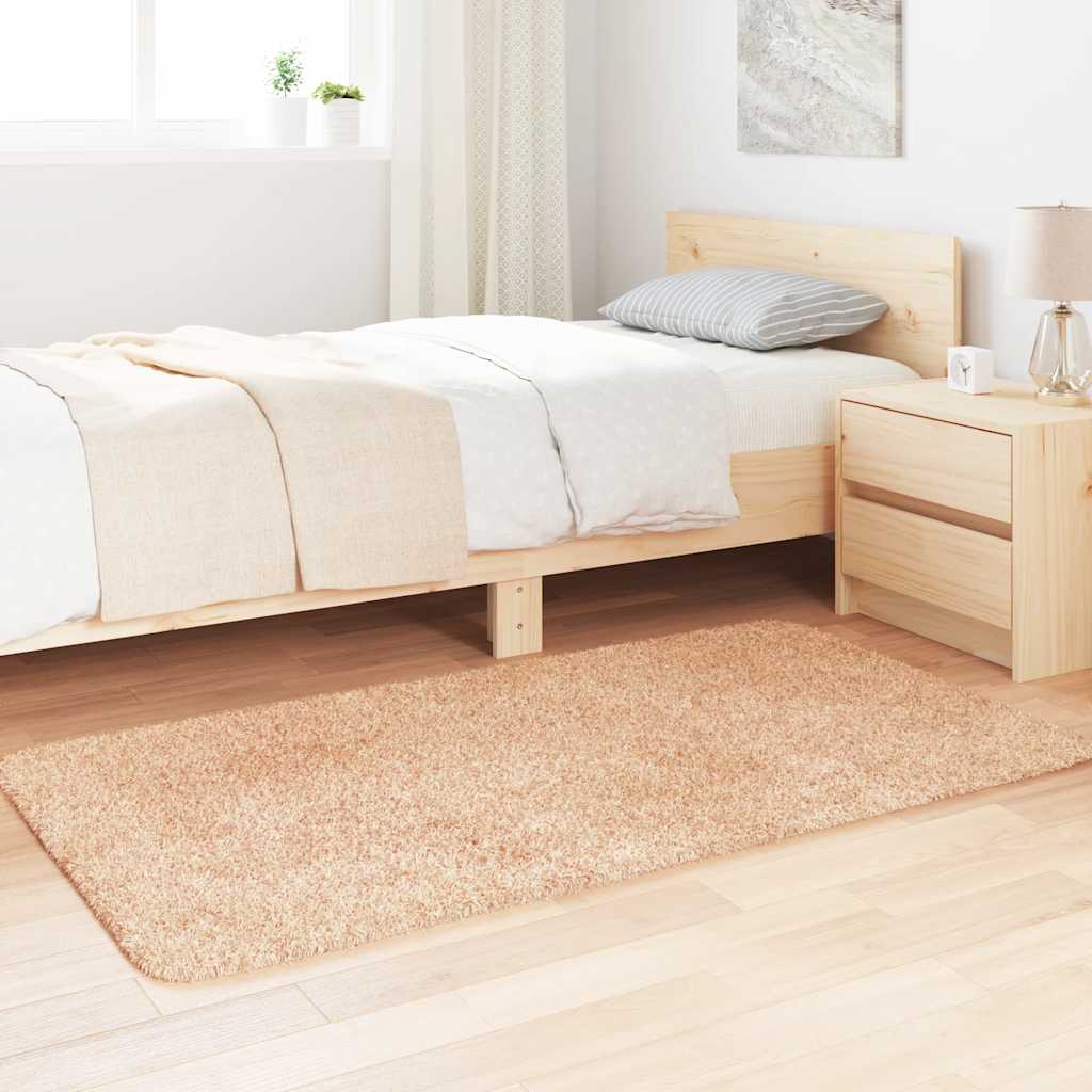 Tappeto Shaggy a Pelo Lungo NAVARRA Beige 80x150 cm poliestere - homemem39