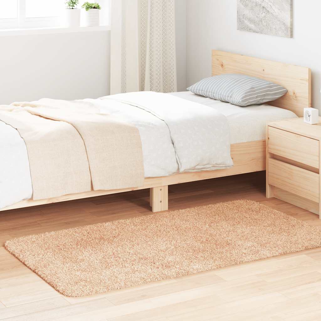 Tappeto Shaggy a Pelo Lungo NAVARRA Beige 80x150 cm poliestere - homemem39