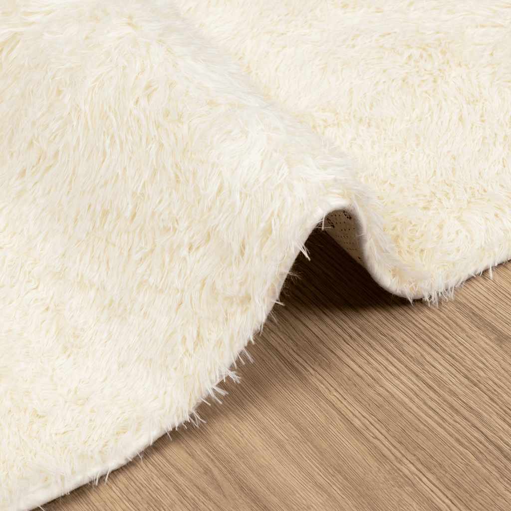 Tappeto Shaggy a Pelo Lungo NAVARRA Crema 120x170 cm poliestere - homemem39