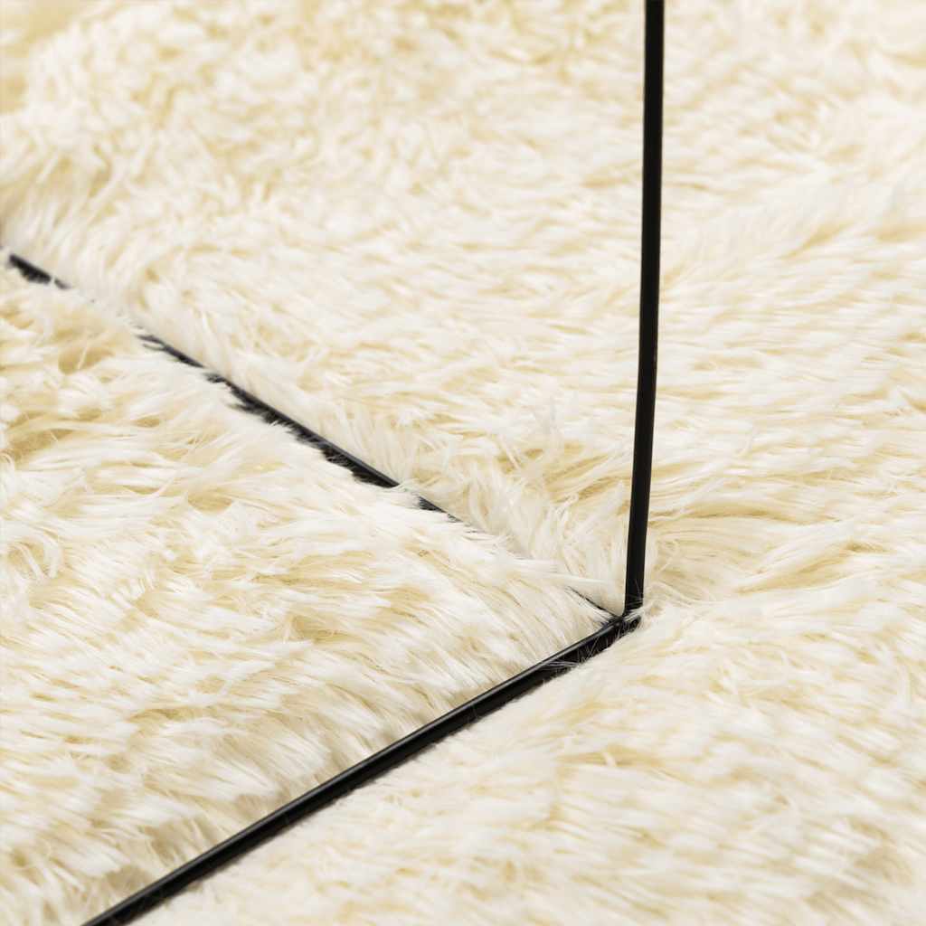 Tappeto Shaggy a Pelo Lungo NAVARRA Crema 130x200 cm poliestere - homemem39