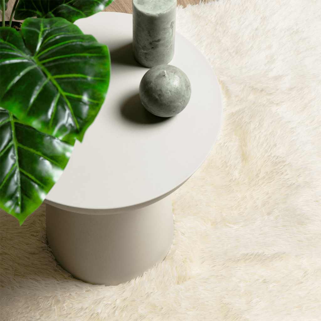 Tappeto Shaggy a Pelo Lungo NAVARRA Crema 130x200 cm poliestere - homemem39