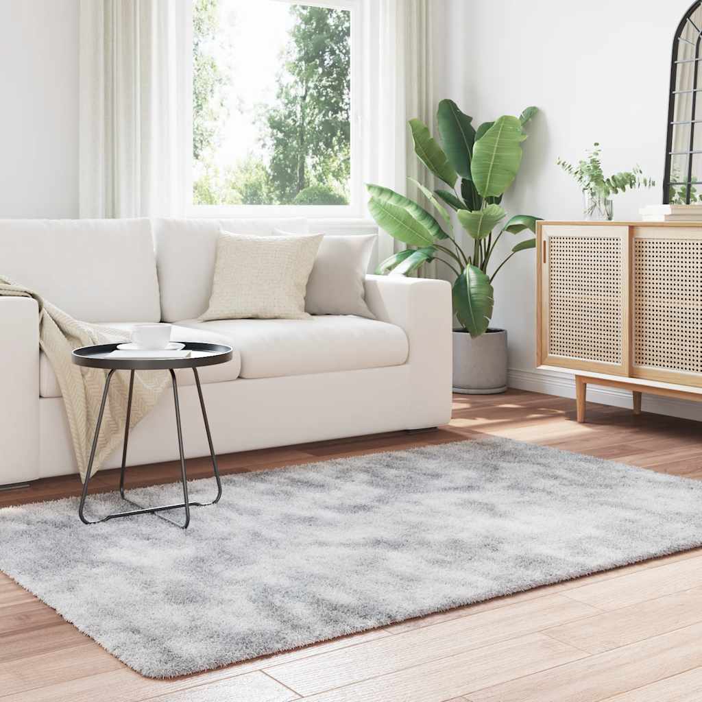 Tappeto Shaggy a Pelo Lungo NAVARRA Grigio Argento 130x200cm - homemem39