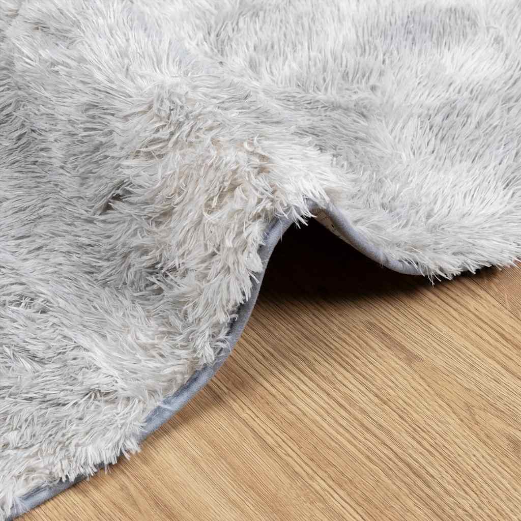 Tappeto Shaggy a Pelo Lungo NAVARRA Grigio Argento 130x200cm - homemem39