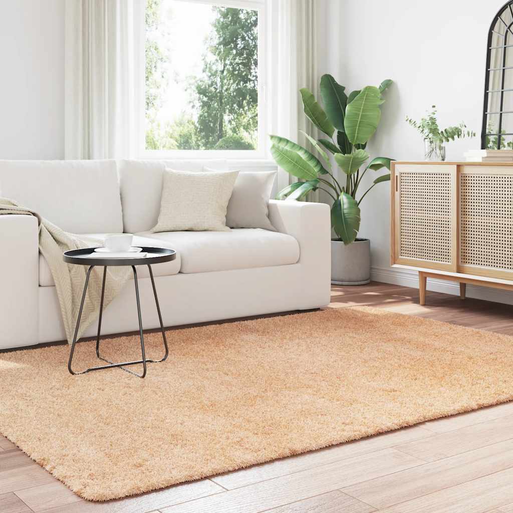 Tappeto Shaggy a Pelo Lungo NAVARRA Beige 160x230 cm poliestere - homemem39
