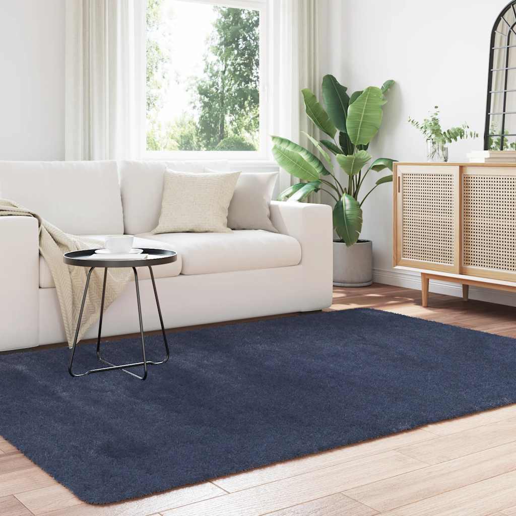 Tappeto Shaggy a Pelo Lungo NAVARRA Blu Marino 160x230 cm - homemem39