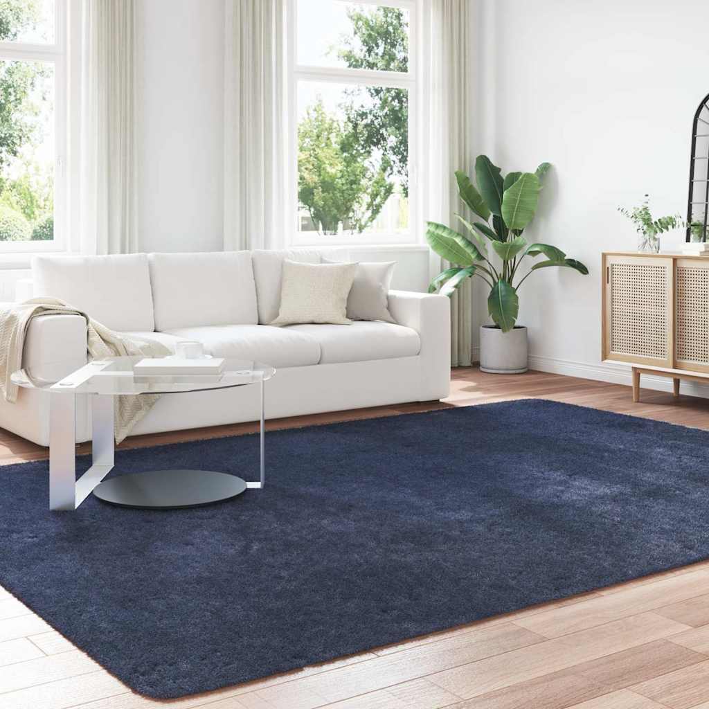 Tappeto Shaggy a Pelo Lungo NAVARRA Blu Marino 240x340 cm - homemem39
