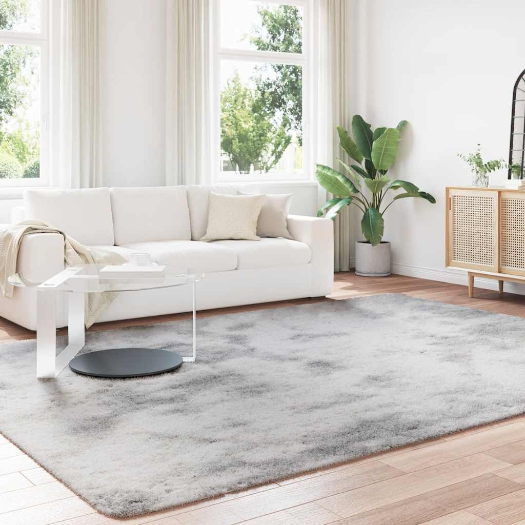 Tappeto Shaggy a Pelo Lungo NAVARRA Grigio Argento 240x340cm - homemem39