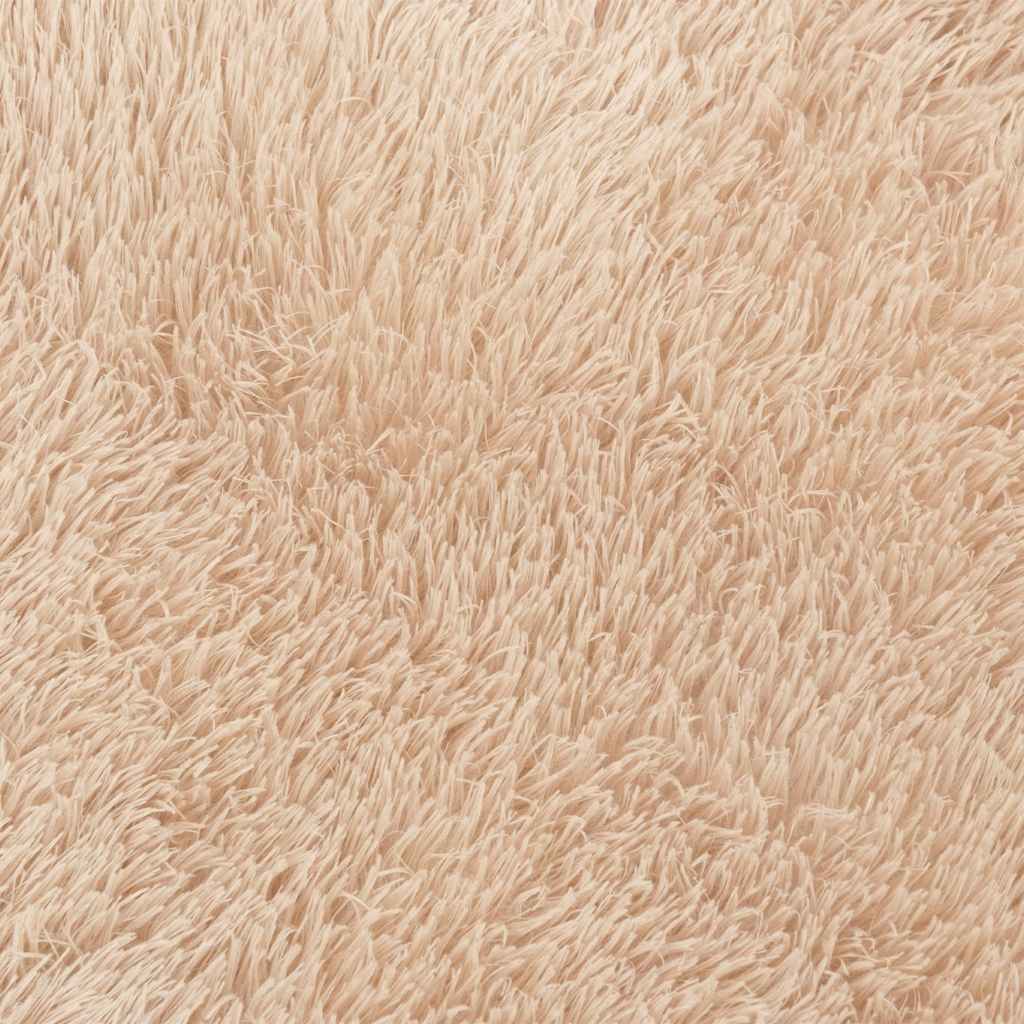 Tappeto Shaggy a Pelo Lungo NAVARRA Beige 160x160 cm poliestere - homemem39